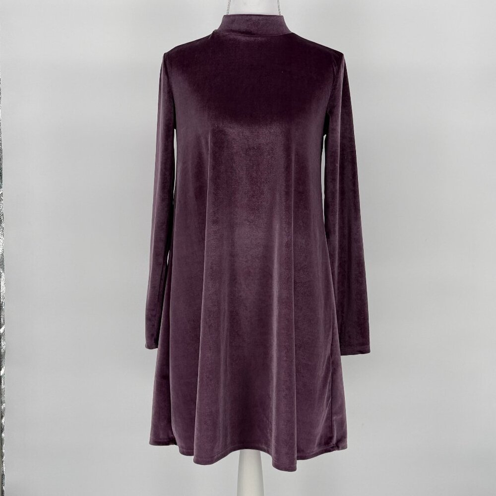 Forever 21 Lavender Crushed Velvet Mock Neck‎ Mini Dress Womens S